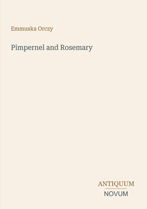 Libro Pimpernel and Rosemary 