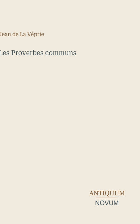 Carte Les Proverbes communs Jean de La Véprie