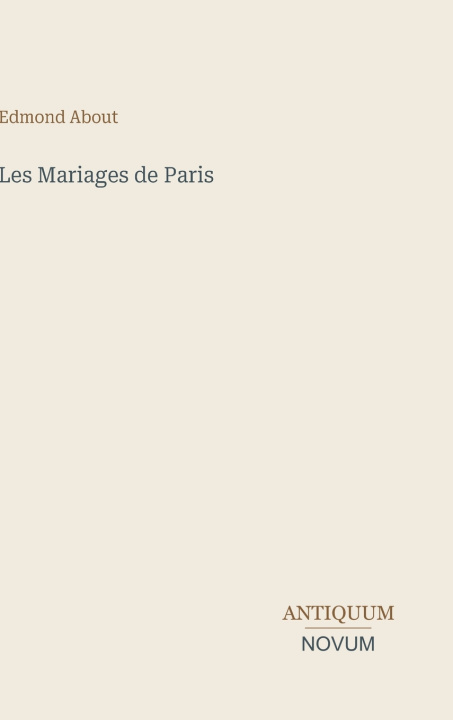 Książka Les Mariages de Paris Edmond About