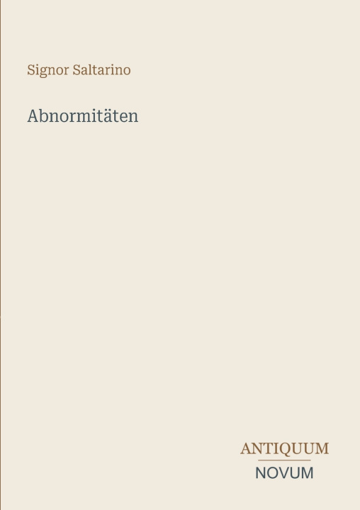 Libro Abnormitäten Signor Saltarino