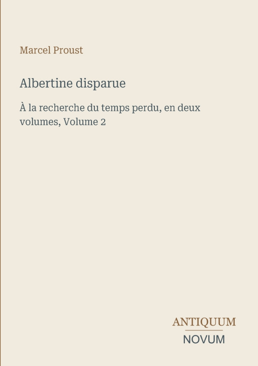 Carte Albertine disparue Marcel Proust