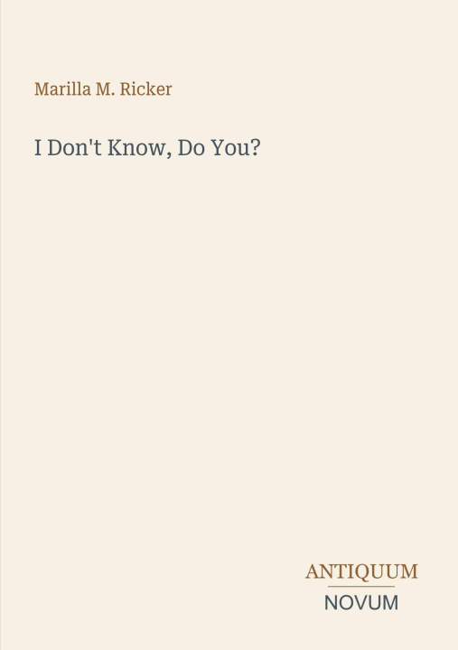 Boek I Don't Know, Do You? 
