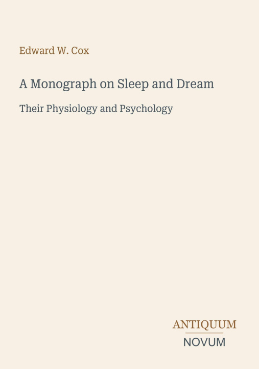 Livro A Monograph on Sleep and Dream 