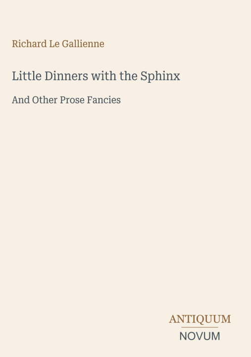 Buch Little Dinners with the Sphinx 