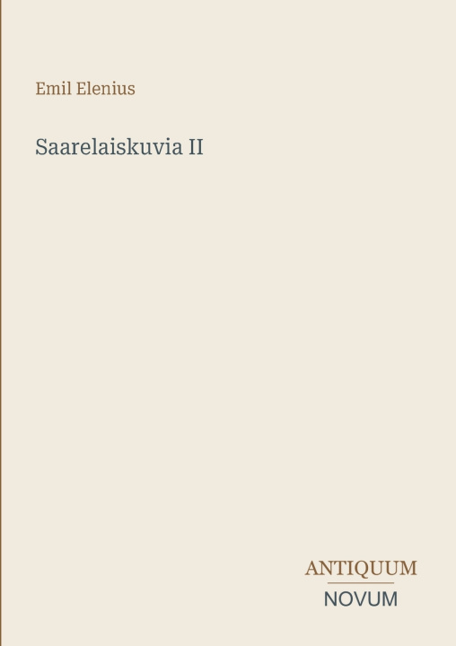 Книга Saarelaiskuvia II Emil Elenius