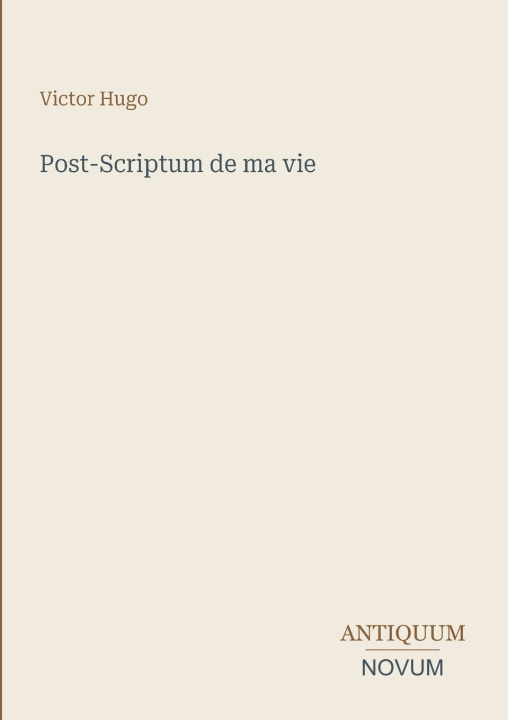 Livro Post-Scriptum de ma vie 