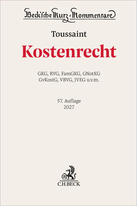 Book Kostenrecht Guido Toussaint