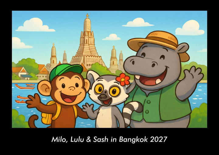 Kalender/Terminbuch Milo, Lulu & Sash in Bangkok 2027 Fotokalender DIN A3 Kevin Heber