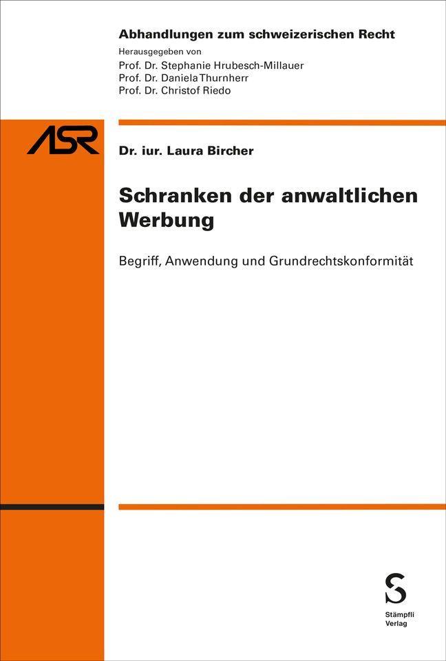 Libro Schranken der anwaltlichen Werbung 