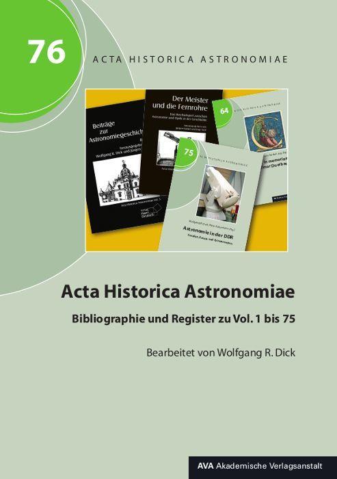 Livro Acta Historica Astronomiae 