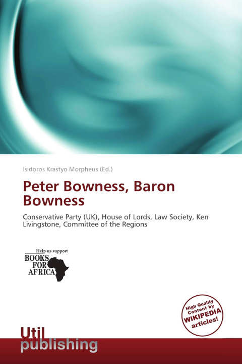Książka Peter Bowness, Baron Bowness 