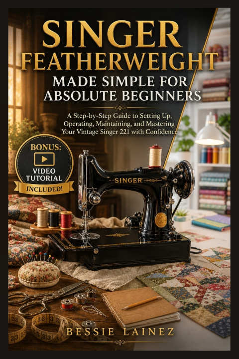 Книга SINGER FEATHERWEIGHT MADE SIMPLE FOR ABSOLUTE BEGINNERS BESSIE LAINEZ