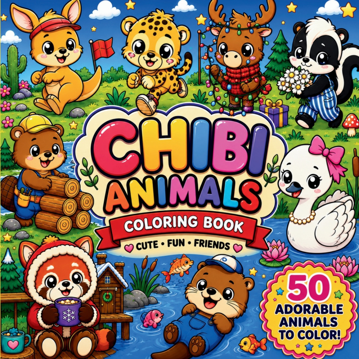 Книга Chibi Animals Coloring Book D&Z STUDIO