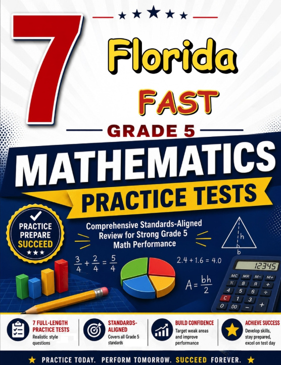 Könyv 7 Florida FAST Grade 5 Math Practice Tests Reza Nazari