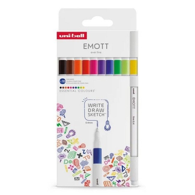 Papírszerek EMOTT liner sada ESSENTIAL, 10ks, mix barev 