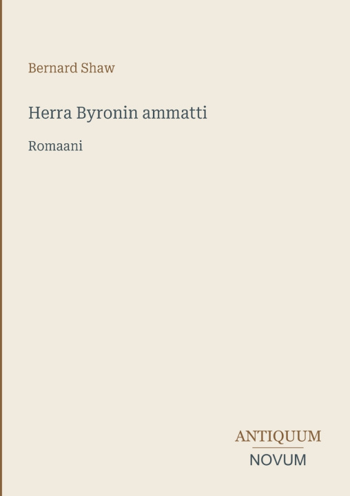 Buch Herra Byronin ammatti Bernard Shaw