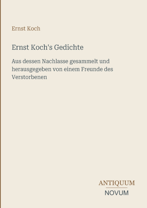 Книга Ernst Koch's Gedichte Ernst Koch
