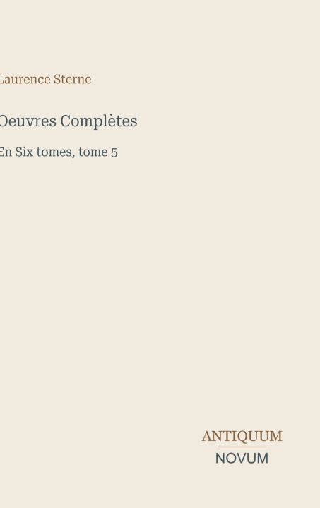 Libro Oeuvres Complètes Laurence Sterne
