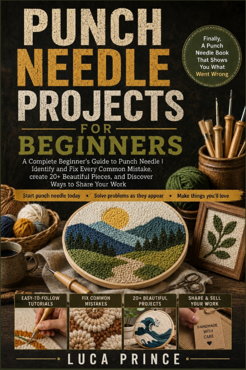 Livro Punch Needle Projects for Beginners LUCA PRINCE
