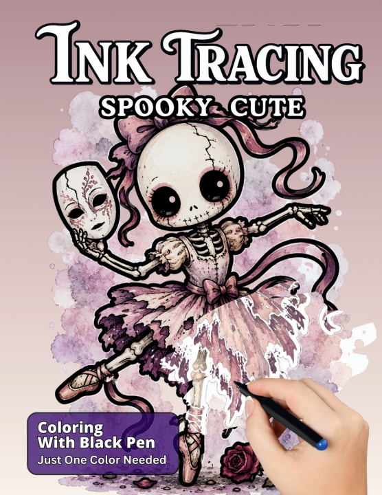 Buch Ink Tracing Spooky Cute Two Hearts Nest