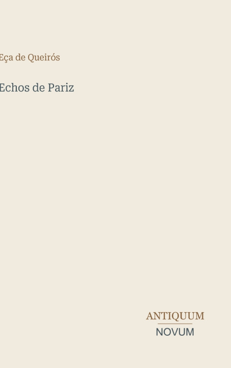 Libro Echos de Pariz Eça de Queirós
