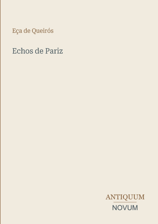 Carte Echos de Pariz Eça de Queirós