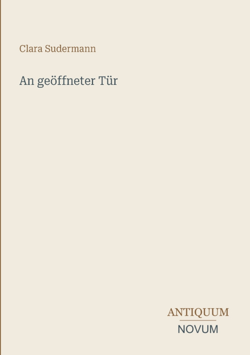 Buch An geöffneter Tür Clara Sudermann