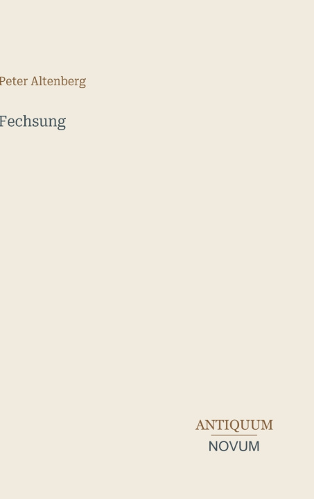 Book Fechsung Peter Altenberg
