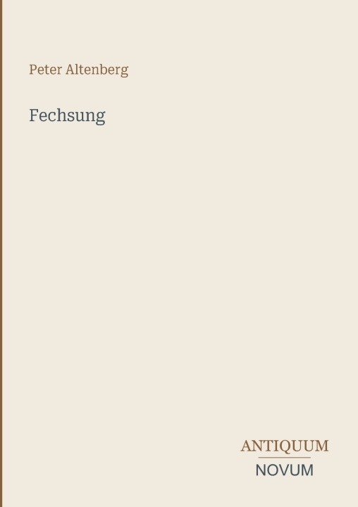 Libro Fechsung Peter Altenberg