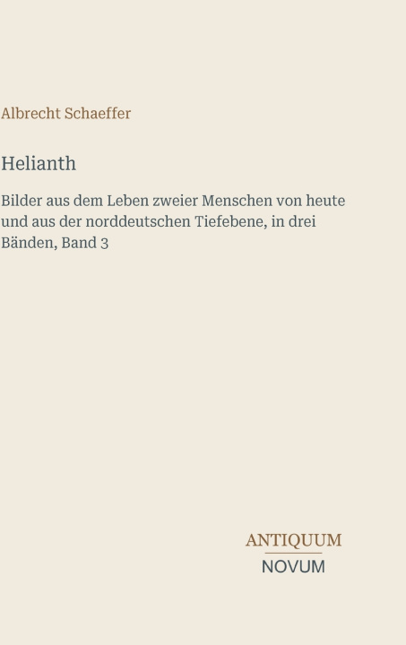 Könyv Helianth Albrecht Schaeffer