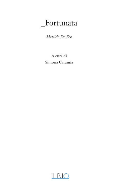Könyv _Fortunata. Matilde De Feo 