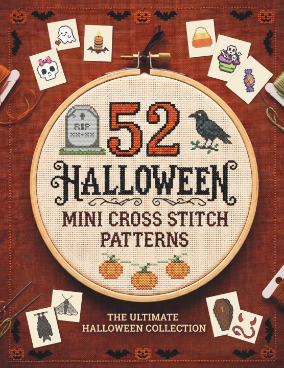 Könyv 52 Mini Halloween Cross Stitch Patterns Gray Puri