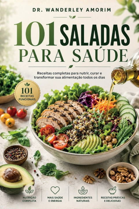 Książka 101 Saladas para saúde Wanderley Gomes de Amorim