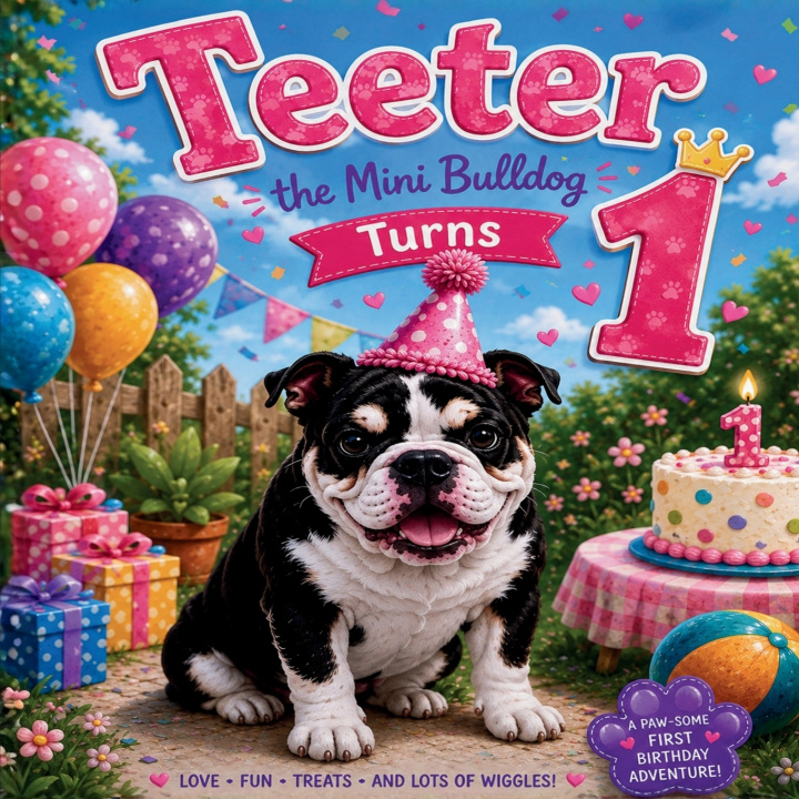 Carte Teeter the Mini Bulldog Turns 1 Joy Ford