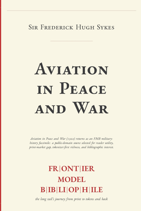 Libro Aviation in Peace and War Sir Frederick Hugh Sykes