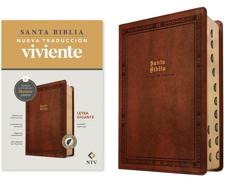 Buch Biblia Letra Gigante Ntv Con Filament (Sentipiel, Café Rojizo, Índice, Letra Roja) 
