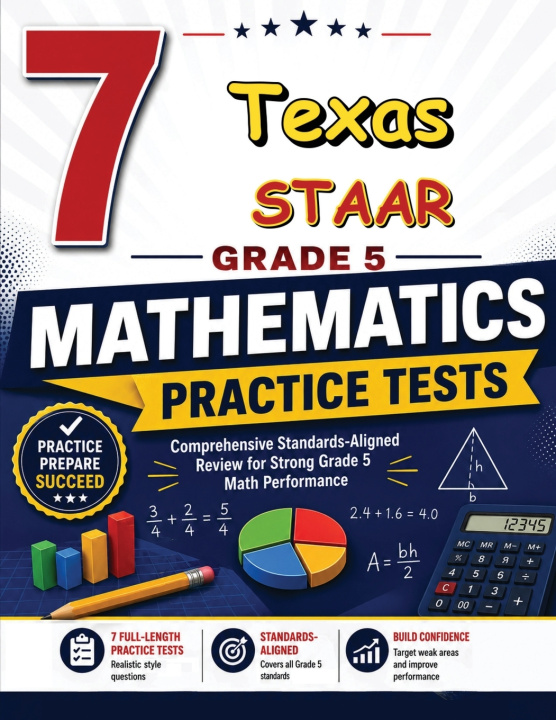 Könyv 7 Texas STAAR Grade 5 Math Practice Tests Reza Nazari