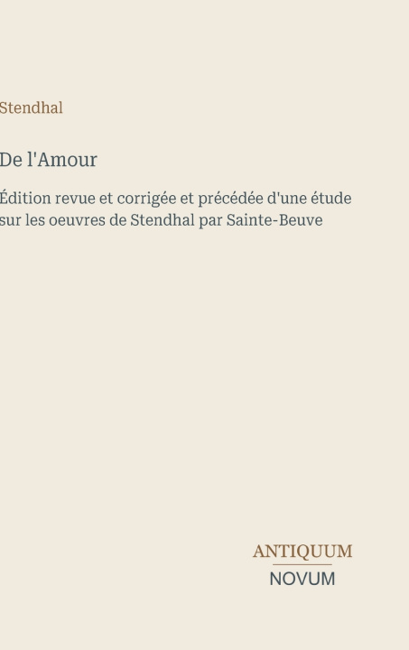 Книга De l'Amour Stendhal