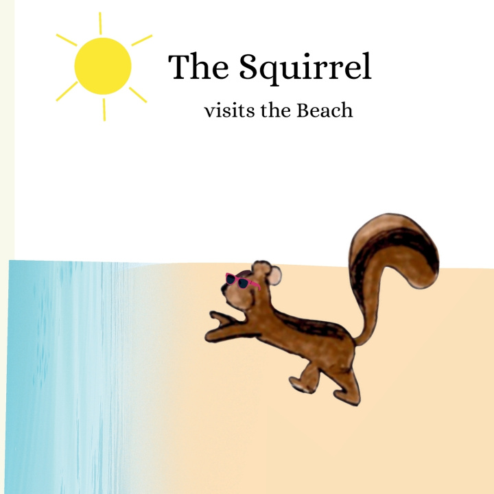Carte The Squirrel visits the beach Cecilia Marotta