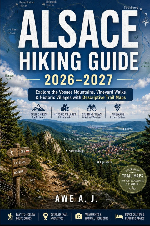 Carte ALSACE HIKING GUIDE 2026-2027 AWE A . J.