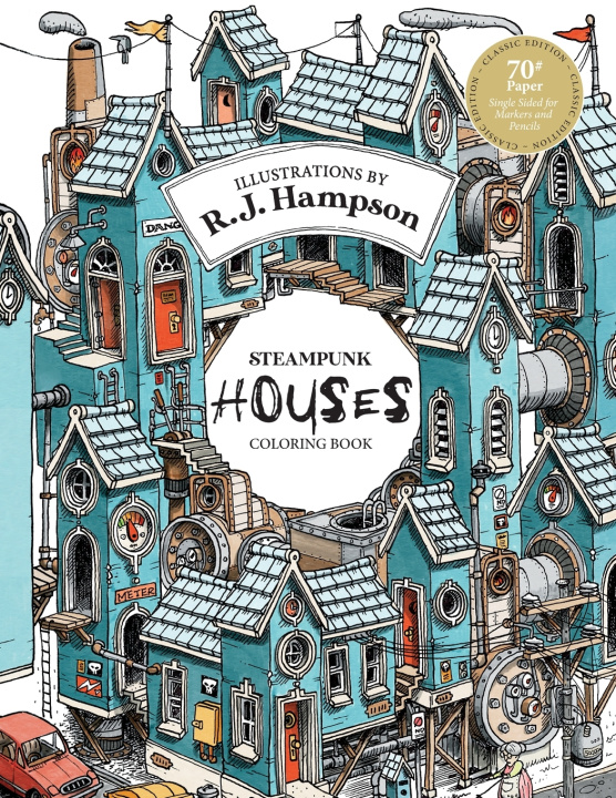 Kniha Steampunk Houses Coloring Book R.J. Hampson