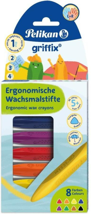 Kniha Kredki świecowe 8 kolorów. Pelikan Griffix 