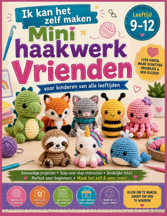 Boek Ik kan het zelf maken Mini haakwerk Vrienden voor kinderen van alle leeftijden 9-12 Lucia Trama
