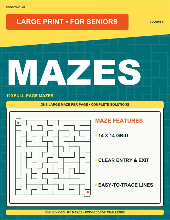 Livro Large Print Mazes Volume V Cognitive Ink