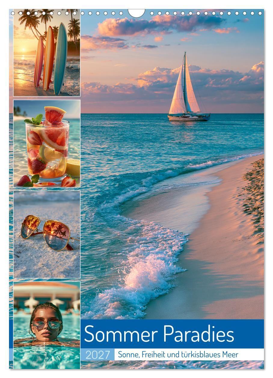 Kalender/Terminbuch Sommer Paradies (Wandkalender 2027 DIN A3 hoch), CALVENDO Monatskalender Calvendo