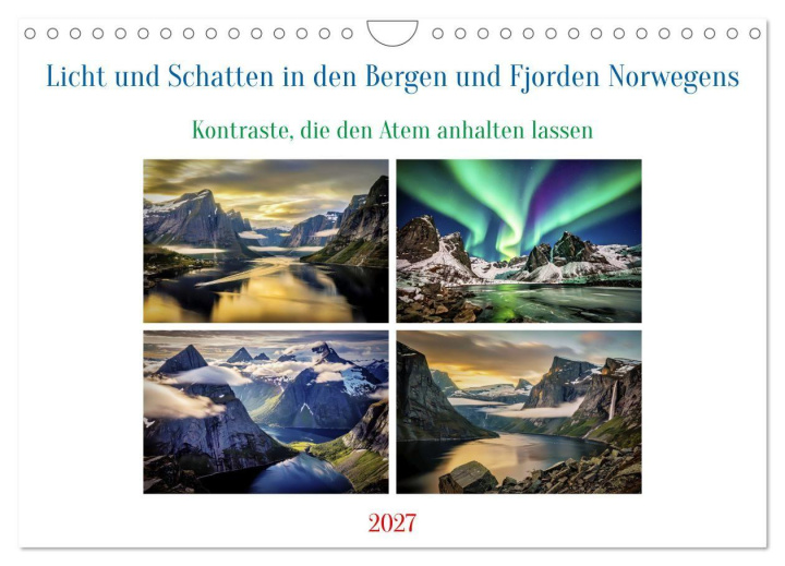 Kalender/Terminbuch Licht und Schatten in den Bergen und Fjorden Norwegens (Wandkalender 2027 DIN A4 quer), CALVENDO Monatskalender Calvendo