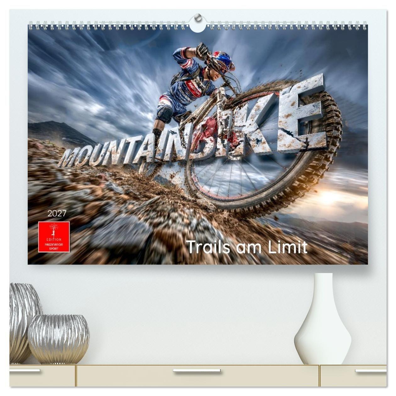 Kalender/agenda Mountainbike - Trails am Limit (hochwertiger Premium Wandkalender 2027 DIN A2 quer), Kunstdruck in Hochglanz Calvendo