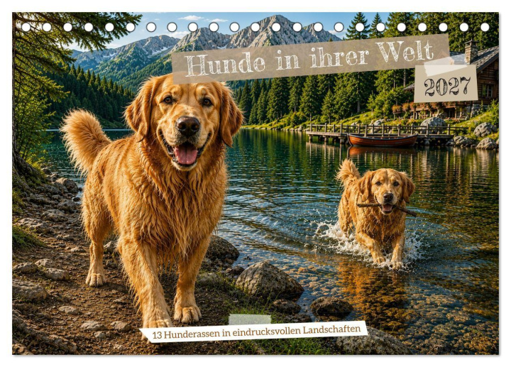 Kalender/Terminbuch Hunde in ihrer Welt (Tischkalender 2027 DIN A5 quer), CALVENDO Monatskalender Calvendo