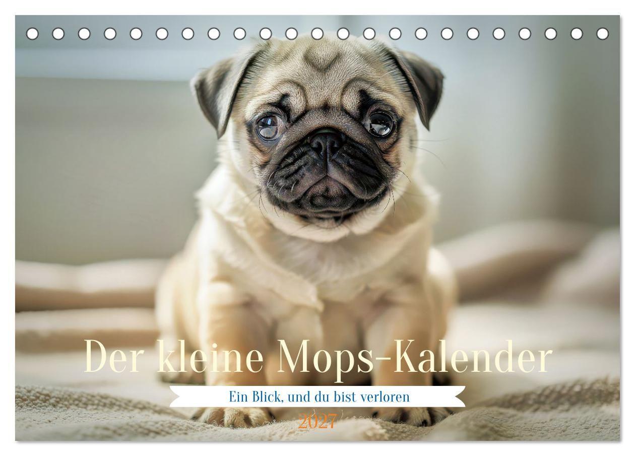 Kalendář/Diář Der kleine Mops-Kalender (Tischkalender 2027 DIN A5 quer), CALVENDO Monatskalender Calvendo