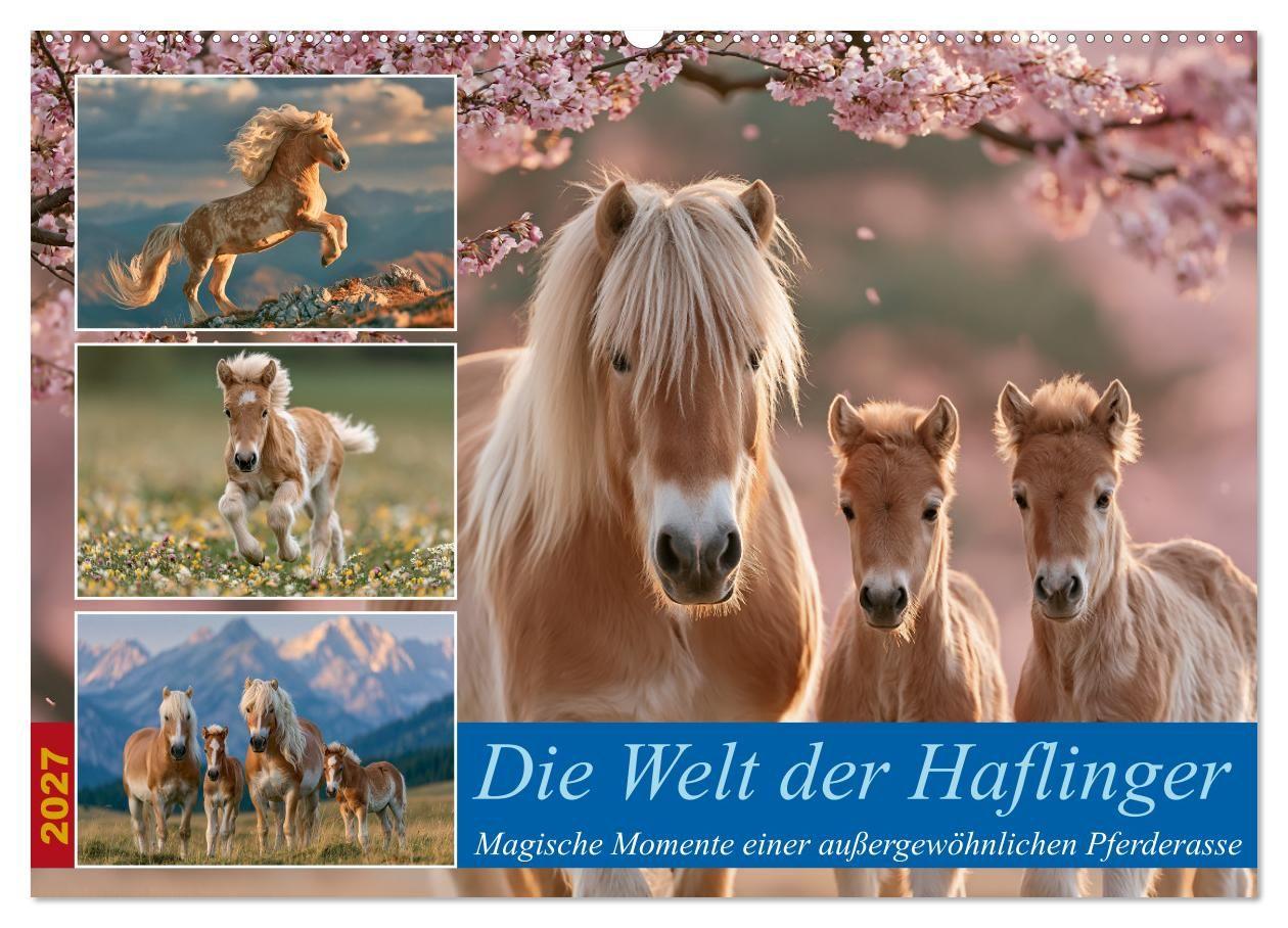 Kalender/Terminbuch Die Welt der Haflinger (Wandkalender 2027 DIN A2 quer), CALVENDO Monatskalender Calvendo